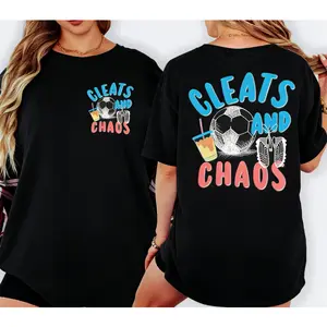 Cleats And Choas Soccer Moms Club T-shirt, Gameday Soccer Tee, Soccer Mom Humor Gift
