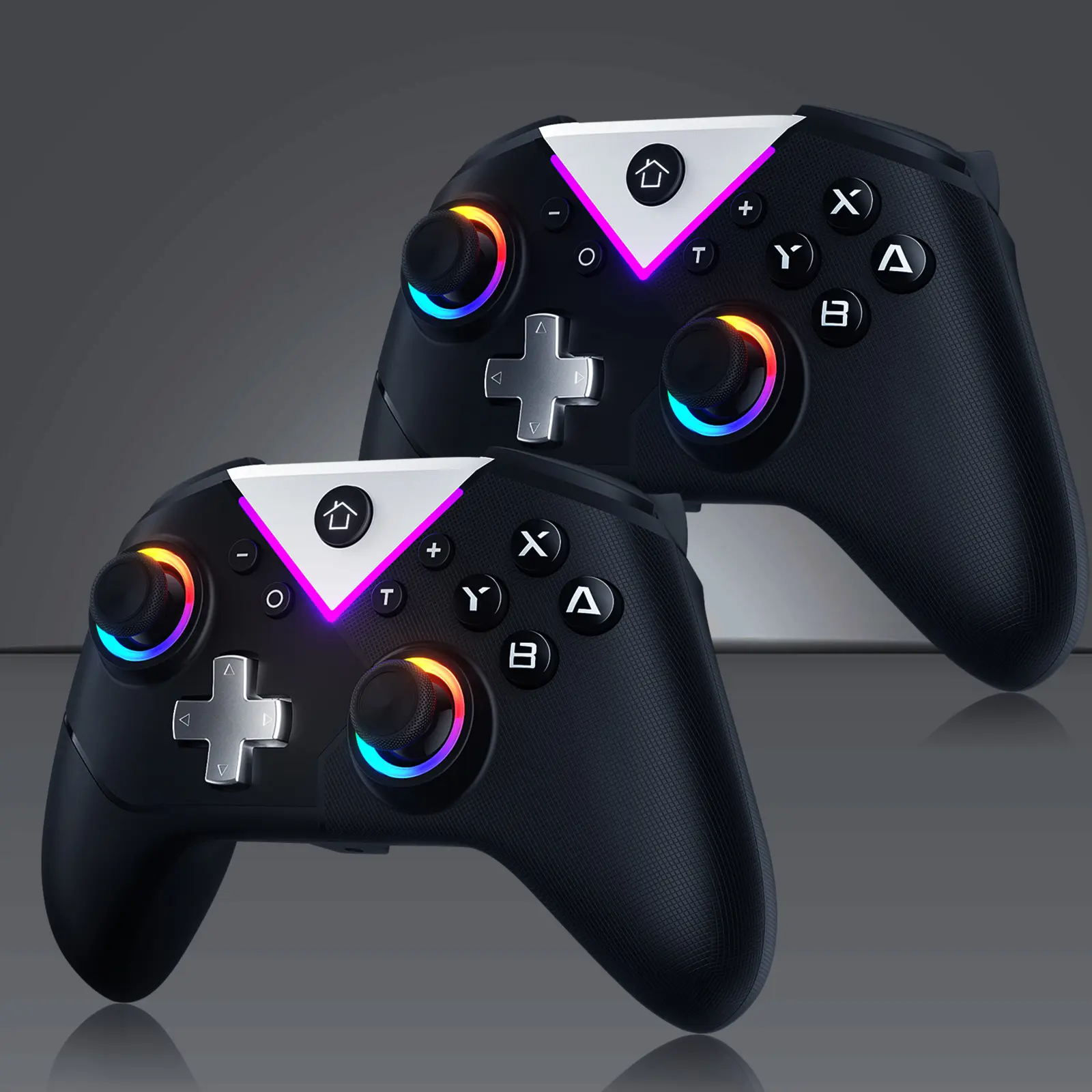 Buy one get one free Switch 2 controller with RGB buttons - a professional wireless controller compatible with PC/Switch/2/Steam, multi-platform Windows PC/iOS/Android controller, 11 lighting modes/programmable/vibration/burst fire/wake-up function.