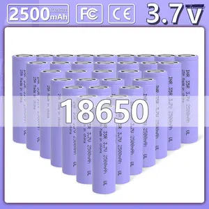 32PCS 3.7V 2500mAh 18650 Rechargeable Li-ion Battery for Flashlights Headlamps Doorbells RC Cars Button Top Design 32-Pack