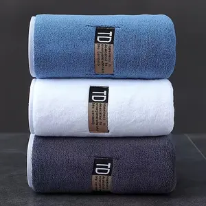 3pcs/2pcs/1pcs Ultra Soft, Super Absorbent Microfiber Bathroom Towel Set or Washcloths - 70*140cm/40*80cm, Quick Drying, Low Lint, Five-Star Hotel Grade, Easy to Hang, Absorbent Thickened Towels - Blue, White, Dark Teal with "D" Label