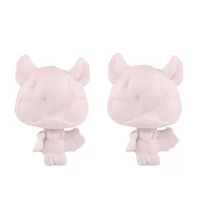 2 PC Mini Pet Shop Bat Custom White Base Blank Molds for  DIY Art Kids Birthday Xmas Gift Creative Collectible Figurines Decor Personalized Designs