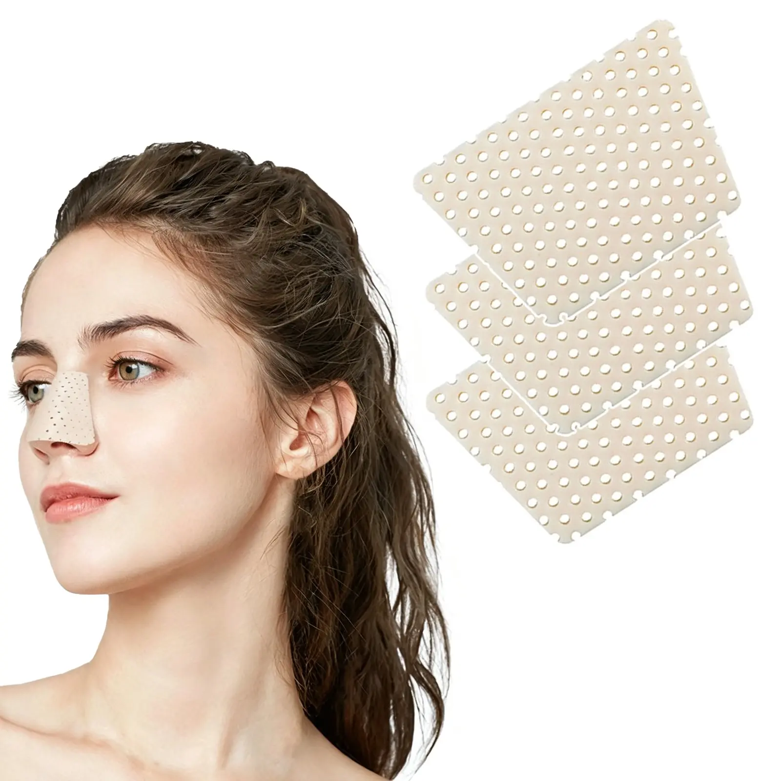3pcs Self-Molding Thermoplastic Nasal Splint, External Nose Brace, Air Permeability, Strong Malleability, Reusable Design, Perforated Structure, Nose Shaping Support Tool, External Nose Care Accessory, Reusable Skin Healthcare