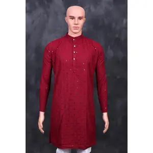 Men's Lakhnavi Kurta with Resham Embroidery from JCSFashions