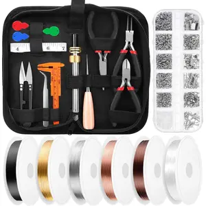 27PCS Wire Wrapping For Jewelry Making, Repair and Beading Supplies Kit with Craft Ring Wire, Tools, Pliers and Jewelry Findings