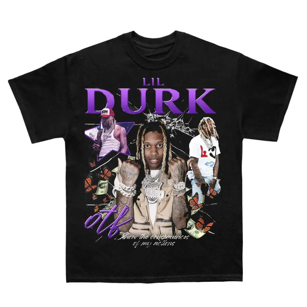 Retro Lil Durk T-Shirt, Drill Rap Graphic Tee, Unisex Streetwear