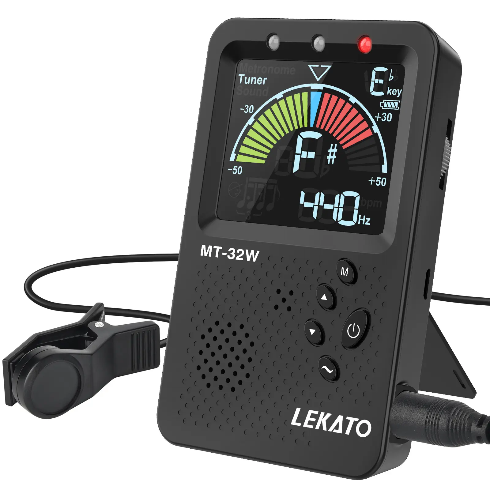 LEKATO MT-3200W Metronome Tuner, Tone Generator Tuners, Rechargeable 3 In 1 Digital Metronome with Vocal Count, for Guitar, Bass, Violin, Ukulele, Chromatic, Clarinet, Trumpet, Flute, All Instruments