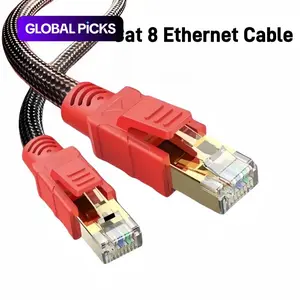 MIZIQIER Cat 8 Ethernet Cable, High Speed Braided 40Gbps 2000Mhz Network Cord, Cat8 RJ45 Shielded Indoor LAN Cables Compatible for Gaming PC PS5 Xbox Modem Router