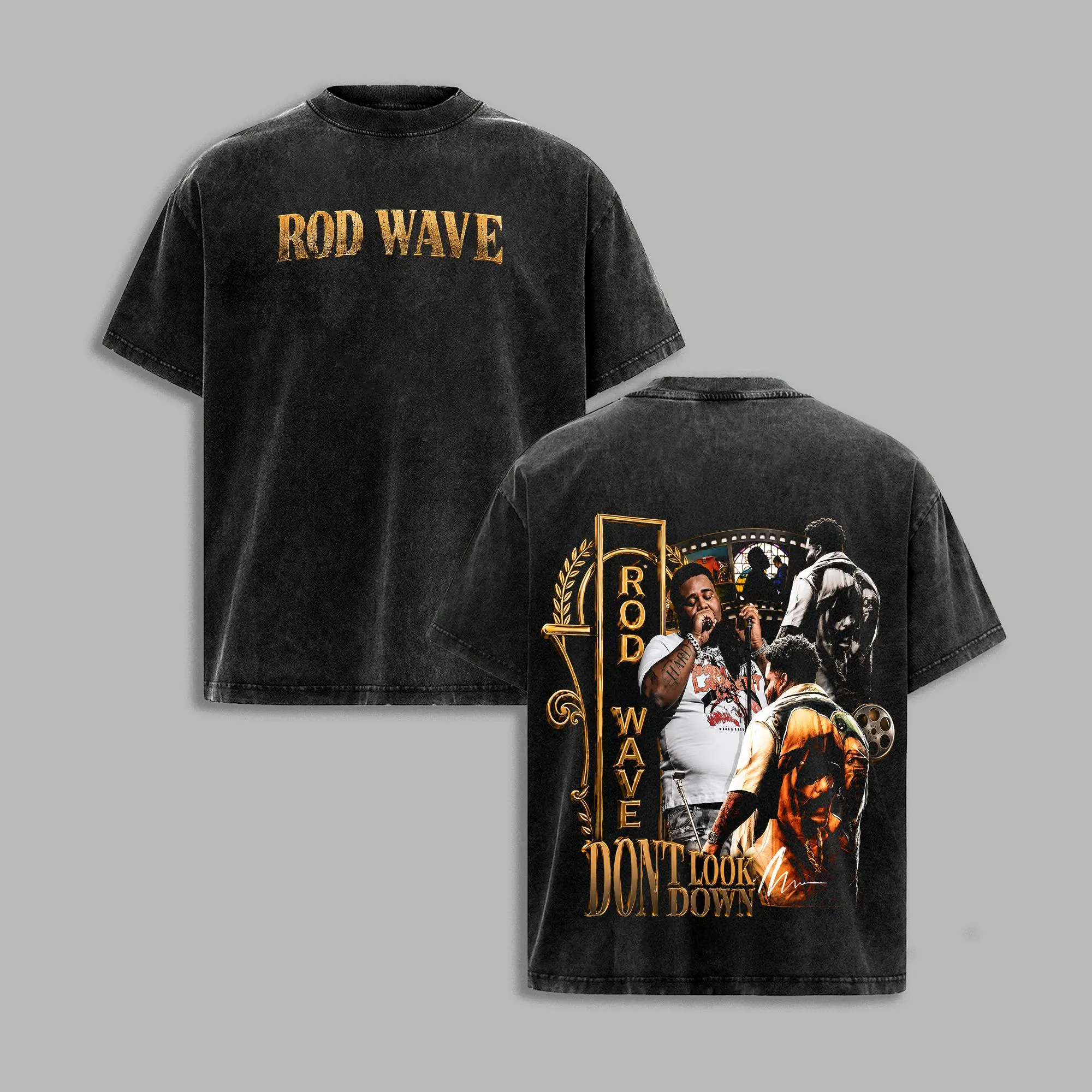 Rod Wave Don't Look Down Tour Vintage Washed T-Shirt, Double Sided Rap Graphic Tee, Hip Hop Concert Shirt, Streetwear Oversized Unisex Tee, Music Fan Gift, RodWave, DontLookDown, RodWaveTour, HipHop, RapMusic, HipHopCulture, RetroTee