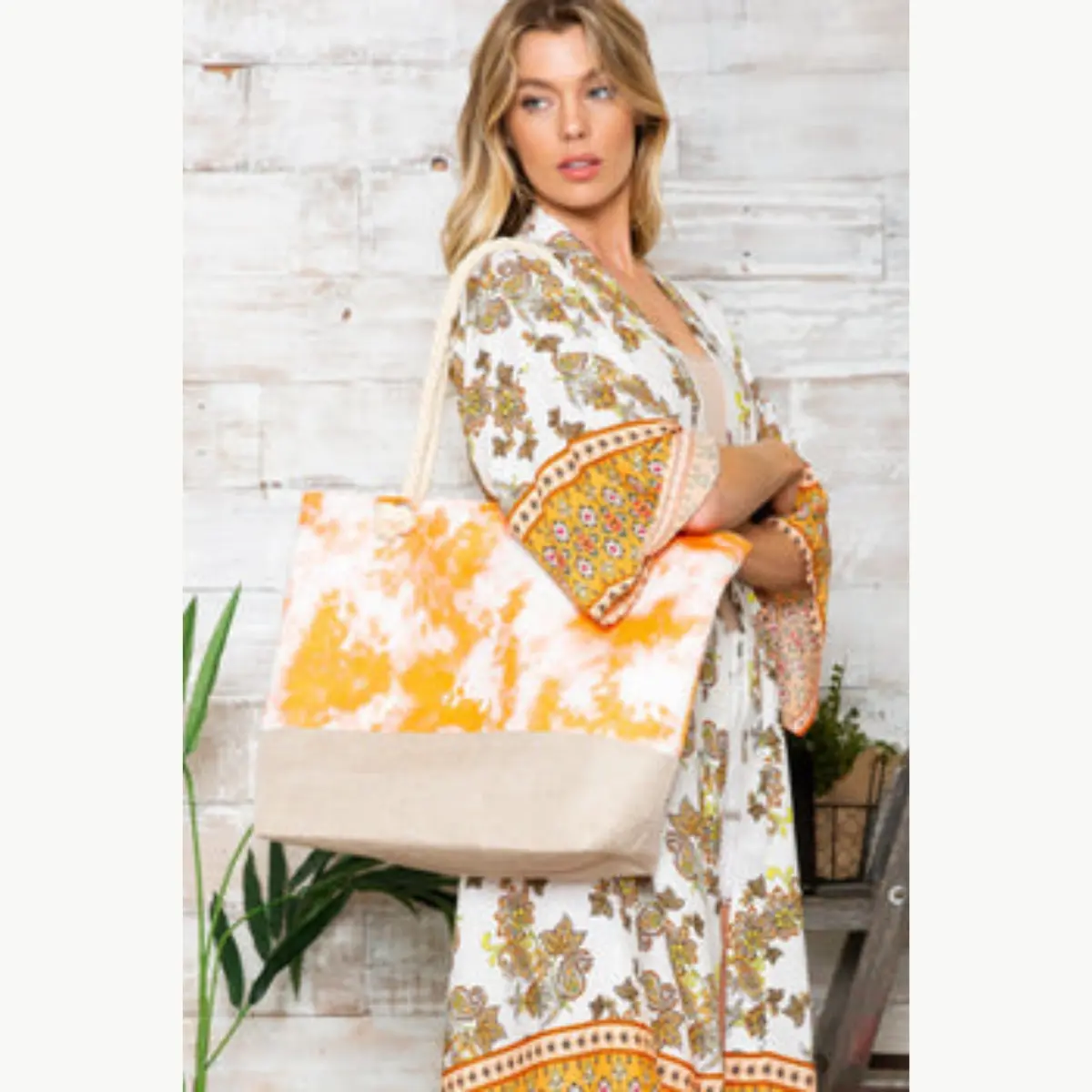 Justin Taylor Tie-Dye Tote with Rope Handles