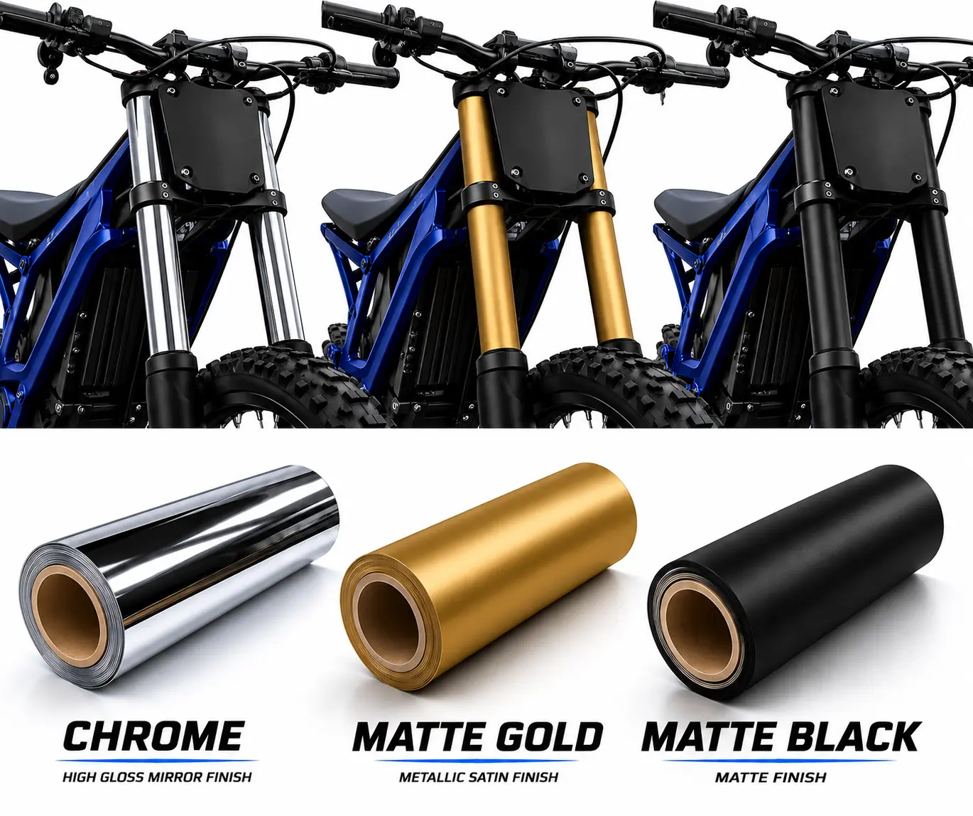 Sur-ron LBX and Talaria xxx front forks wraps - Vinyl Wrap Set of 4 for Easy Application & Enhanced Aesthetic Appeal