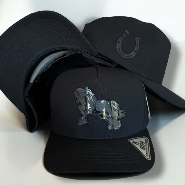 Chic Adjustable Snapback Baseball Cap - Custom Embroidered Hat, Horse Animals Embroidery, Embroidery on the Side, Black Secure Fit Fashion Clothes Accessory, Snapback Cap