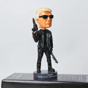 The Donald Trump Collection - Proud Patriot Trump: The Donald Trump 2024 Two-Gun Version of the Bobblehead Movement, dedicated to Trump supporters and patriotic Americans | Trump First Gift