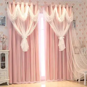 Modern Dreamy Living Room Balcony Sunshade Curtain, Home Decoration Curtain, Thickened Drapes for Bedroom, European Style Window Sheer Fabric, 100% Light Blocking