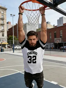 Men's Casual Short Sleeve T-Shirt, Summer New Loose Fit Baseball Top, Youth Trendy Street Style, Breathable Cotton, Multiple Colors