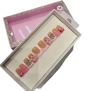 Wholesale High Quality Handmade Press-on Nails Beautiful Luxury Custom Design Gel Acrylic Tips Hand Painted Full Cover