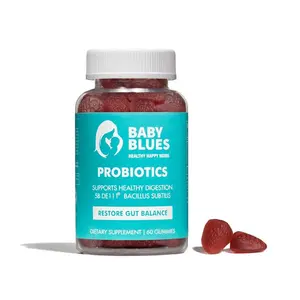 Baby Blues Mom Probiotics with DE111 (Bacillus Subtilis) - Organic Strawberry-Flavored Gummies for Digestive Health - Dietary, Healthcare