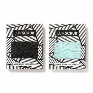LUV SCRUB SUMMER NIGHTS DUO Authentic African Exfoliating Mesh Sponge,Ghana Loofah Washcloth Scrubber for Smooth Skin, Body Exfoliator Korean Scrub for Bathroom,Estheticians, Waxing salons, Spa, Gym, Allure Best of Beauty Award Winner