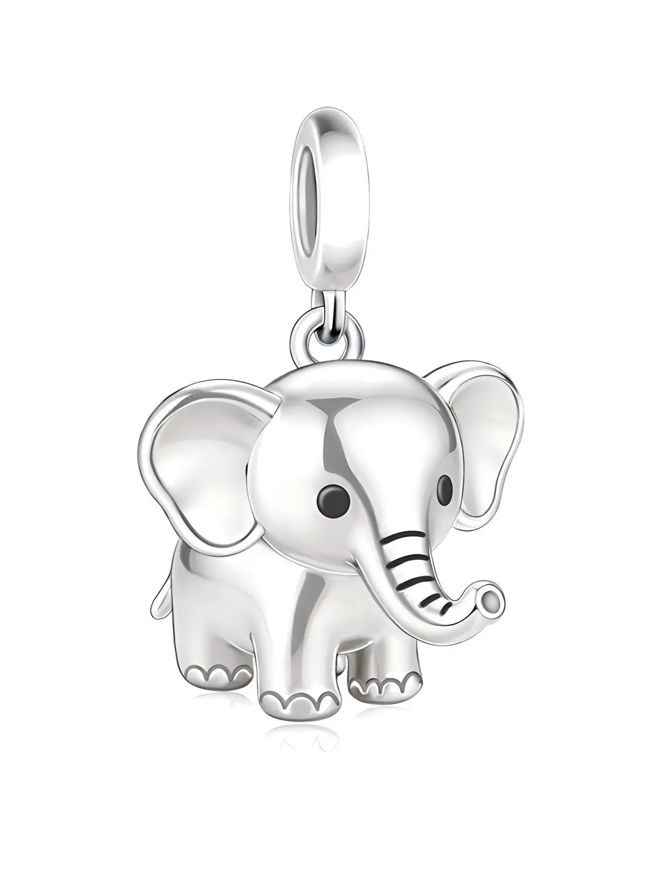 Cute Cartoon Elephant Charm Pendant, Silver Color Copper Chain, Animal Pattern, All Seasons, Perfect Gift for Friends, Daily Wear Jewelry, Casual Trendy Jewelry