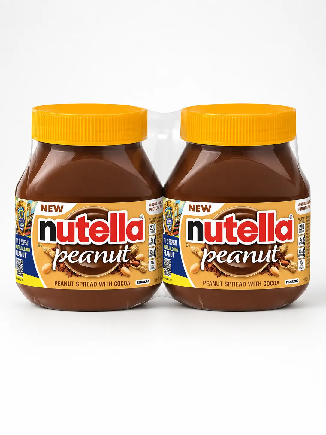 Nutella Peanut Spread, 2 pk./26.5 oz each.Peanut spread with cocoa, food, pantry, snack, peanut butter, new, tree nuts, hazelnuts, soy, nuts, snacking, Spread it on warm toast, bananas, pancakes, waffles for breakfast, roasted peanuts