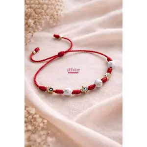 Pulsera ajustable hilo rojo 7 nudos/ Adjustable red thread bracelet with 7 knots