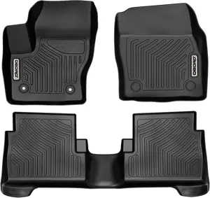 YITAMOTOR Floor Mats Fit for 2013-2019 Ford Escape, 2013-2018 Ford C-Max, TPE All-Weather Floor Mats Includes 1st and 2nd Row Full Set Liners