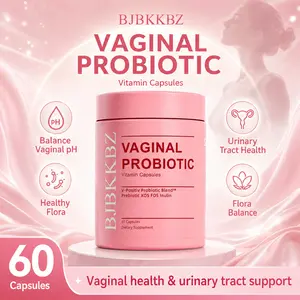 BJBKKBZ Edible Vaginal Probiotic Vitamin Capsules - V-Positiv Blend with Prebiotic XOS, FOS, Inulin - 60-Count Dietary Supplement for Vaginal pH & Yeast Balance Healthcare
