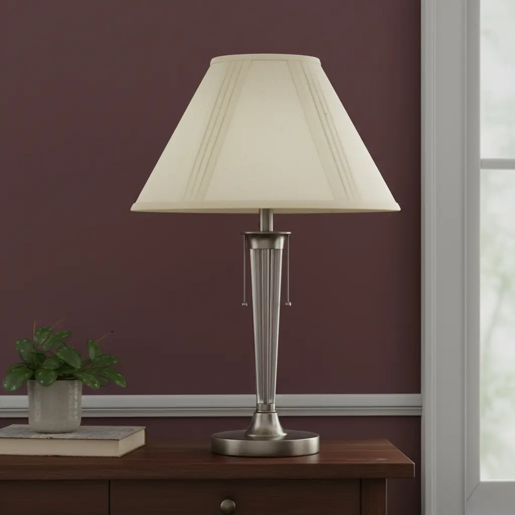 HomeRoots 654708 8.75 x 16 x 16 in. Off White Linen Pleated Empire Lamp Shade, Linen Fabric, Diffuses Light, Empire Shade, Lighting, Bedroom