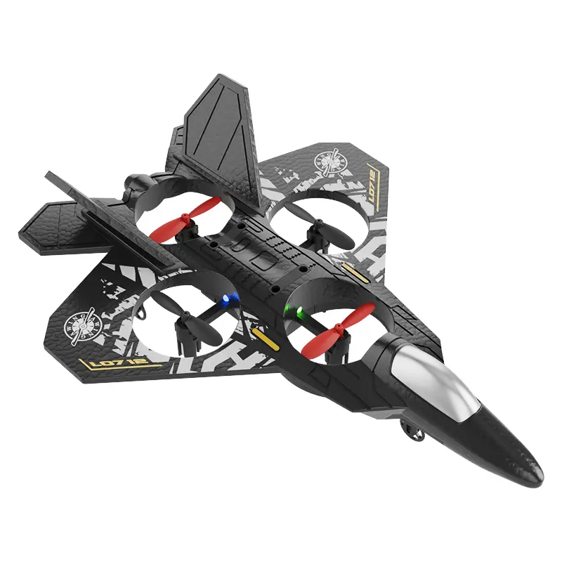 Stunt RC Airplane - Unisex Remote Control Jet Toy for 8-10 Years Old Kids, 360° Flips, LED Lights, Easy-to-Fly Design, Built-in Cells Powered Electric Remote Control Airplanes