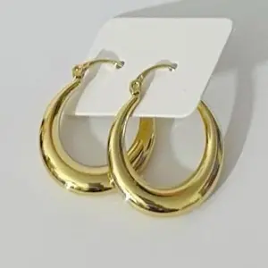 Stainless Steel Hoop Earrings 35mm 30mm 25mm 3 Layer 14k Gold Plated Water Resistant Daily Wear High Quality