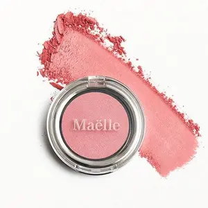 Maelle SUNDOWN BLUSH - Single - Matte Rose Shade, Golden Sunset Shimmer - Blush Powder Highlighter Makeup Single Cosmetic