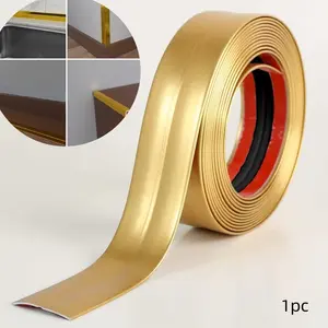 A 3-Meter by golden Self-Adhesive PVC Decorative Strip, Protective Edges in Kitchens And Bathrooms, PVC Tape for Table And Countertop Edges