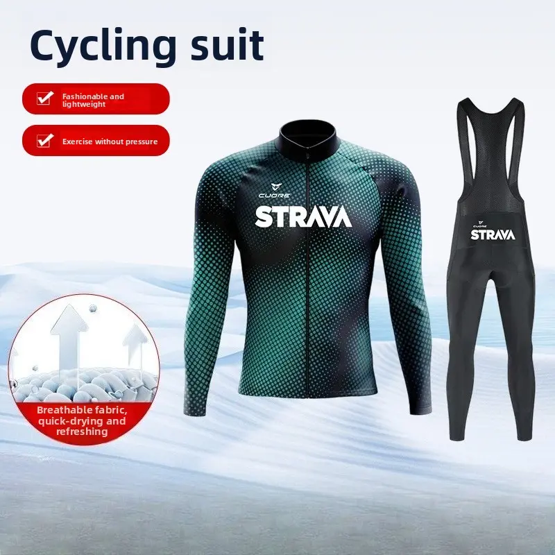 Trendy cycling clothes, long-sleeved suits, the same bicycle clothes for men and women, road cycling quick-drying cycling clothes.