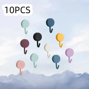 Mini Hooks 10-Pack Adhesive Wall Hangers (Mixed Colors)