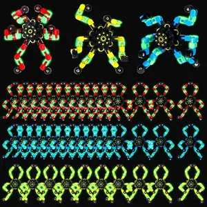 10/20/30/40 Pcs Transformable Fidget Spinners, Luminous Glow in Dark Classic and Robot Designs Deformable Party Favors for Classroom Exchange,  Stress Relief Gift Set