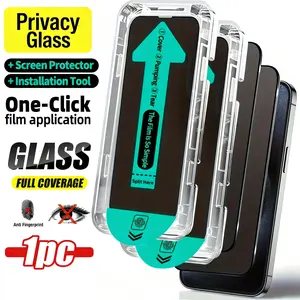 Privacy Screen Protector for iPhone 16/15/14 & Samsung S24 Anti-spy Tempered 9H Scratch Resistant Fingerprint Resistant Military-Grade Shatterproof Protection HD Clear Ultra outdoorfun