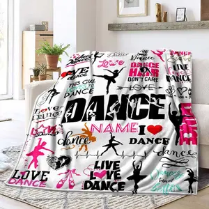 1pc Soft & Cozy  Dance Blanket – Vibrant Dancer Silhouettes & Bold "DANCE" Text Design, Perfect Gift for Friends & Family for Home, Office, or Camping Suitable for beds and sofas can also be given as a gift