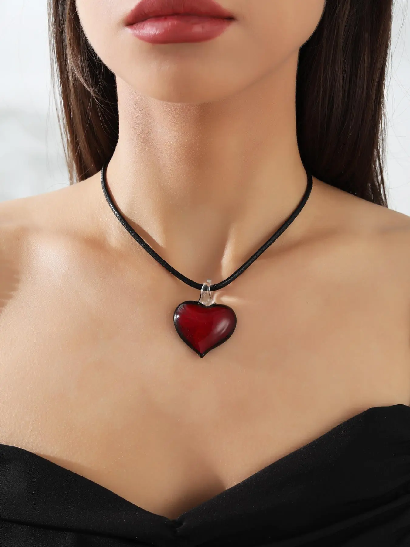 Women's Love Heart Design Necklace, 1 Piece Trendy Versatile Jewelry for Women & Girls, Perfect Gift for Mother's Day, Birthday & Party