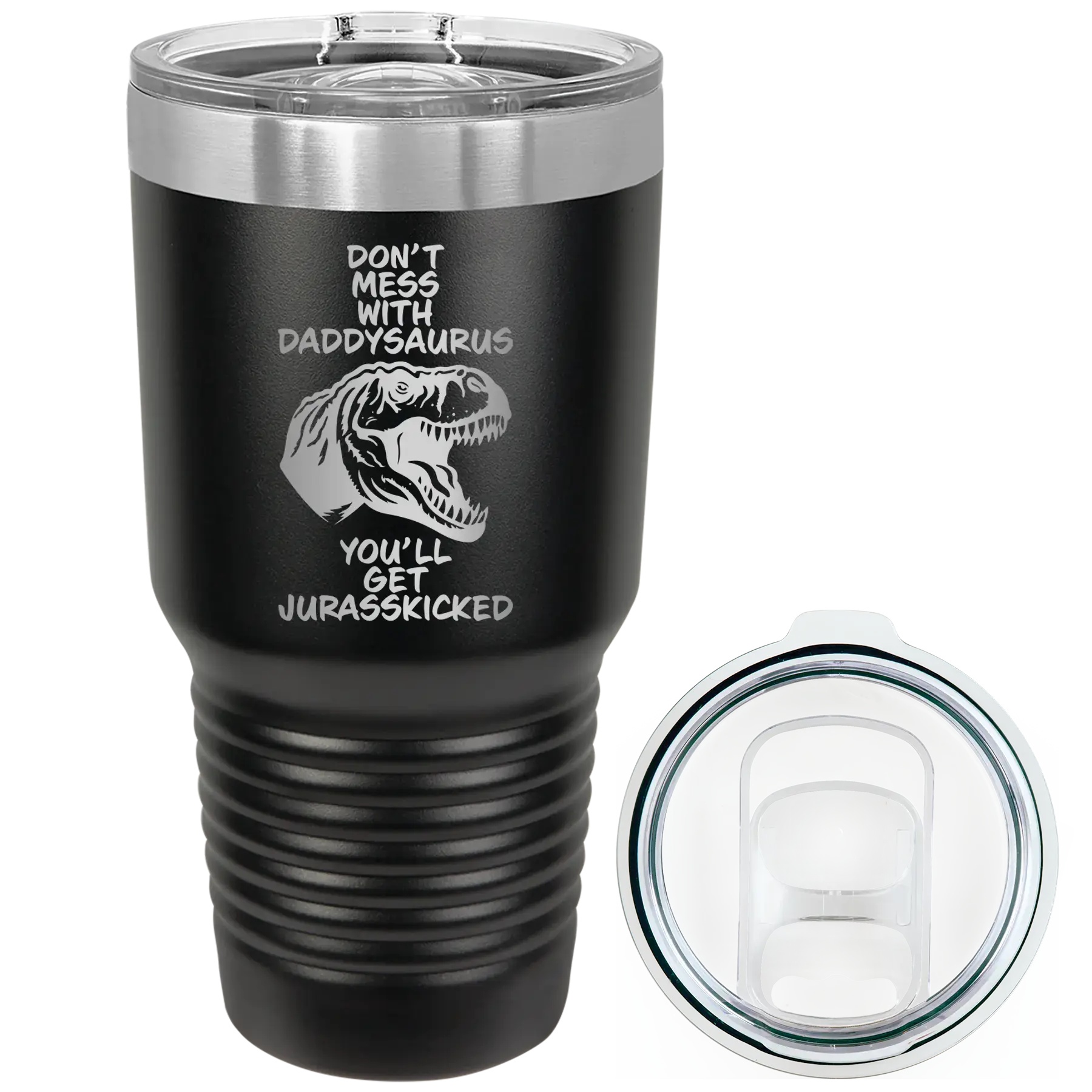 Personalized Daddysaurus 30 oz Tumbler - Black
