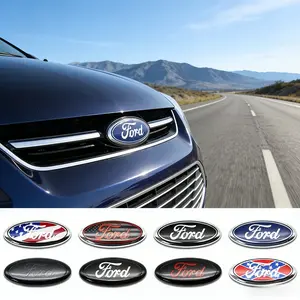 Ford Emblem 145mm, suitable for Edge, Kuga, Transit, Ranger, Mondeo, Focus models. Front grille/hood emblem, essential for car modification.