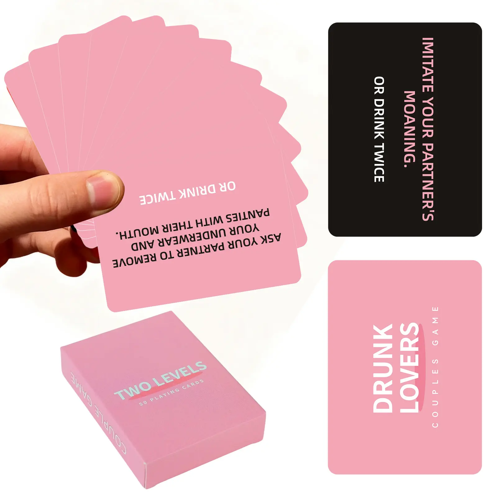 Drunk Lovers - 50 Cards Couples Drinking Game, Fun Party Card Game for Adults, Romantic Date Night Idea for Boyfriend Girlfriend Tabletop Games