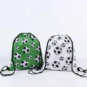 2PCS Outdoor Sports Drawstring Backpack with Football Pattern, Storage Bag, Suitable for Outdoor Activities，party supplies