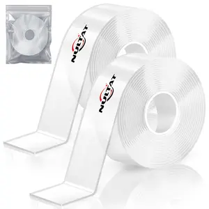 Strong Double Sided Tape Heavy Duty Double Sided Tape for Walls, Clear & Tough Nano Tape Double Sided Mounting Tape, Removable Wall Tape for Hanging Picture, Poster, Carpet (20FT) sellotape Super Shoe Glue Set