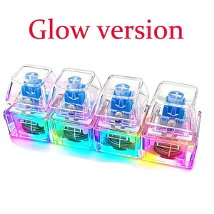 Glowing Keyboard Fidget Toy, 4-In-1 Decompression Button Keychain, Stress Relief Finger Clicker, Transparent Color, Multifunctional Use