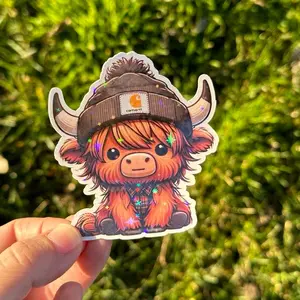 Highland Cow   Sticker Decorative waterproof