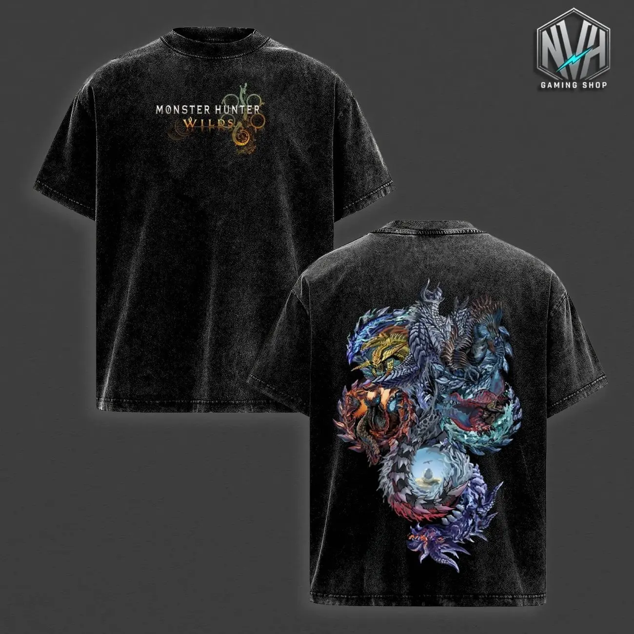 Monster Hunter Wilds Graphic Tees, Capcom Action RPG Fantasy Dragon Video Game Streetwear Apparel, Casual Streetwear Apparel, Soft Unisex Sleeveless Top, Vintage Washed Cotton, Y2k Casual Fashion, Retro Vest Shirt, Top Men's and Women's Clothing 24B