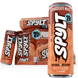 SPYLT High Protein Drink, Caffeinated Chocolate Milk - Chocolate | Workout Recovery & Energy Boost | Sugar Free, Lactose Free | Ready-to-Drink, 12-Pack Beverage - PACKAGING MAY VARY