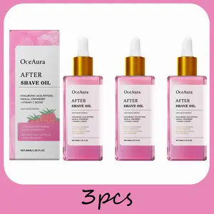 3pcs 40ML Strawberry Scented Post-Shave Oil, Aftershave Clean Oil, Jojoba Seed Oil, Effective Care, Moisturizing and Smooth, Long-Lasting Use