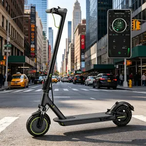 C High Performance Electric Scooter350W 18-20 MPH Solid Tires 24 Miles Long Range Portable Adult Scooter with App & Double Brake