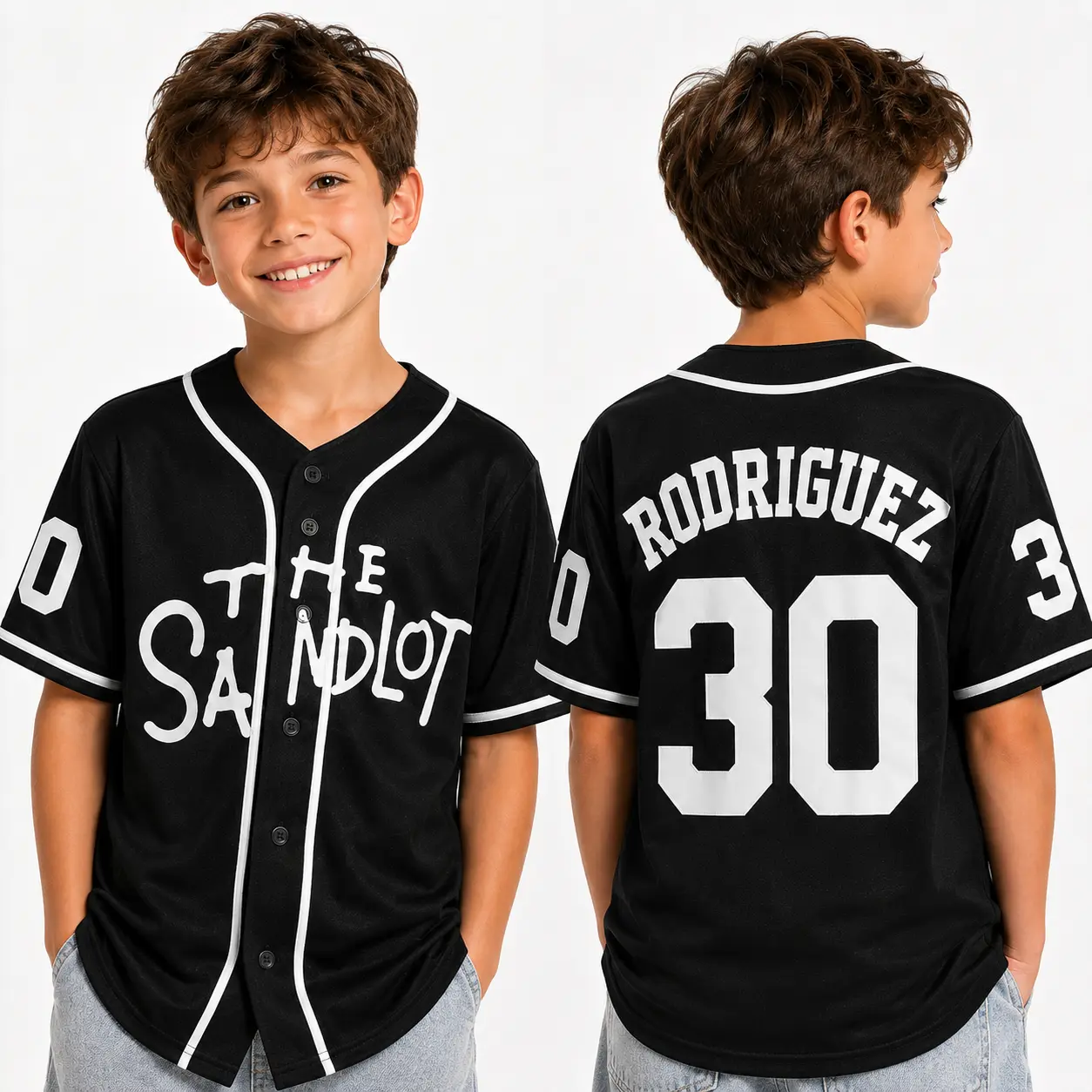 Youth Baseball Jersey,#30 Benny The Jet Rodriguez The Sandlot Movie Baseball Jersey, Sports Active Polyester Breathable Quick Dry Kids Shirt Casual Sporty Top Fan Sportswear Top tiktokshopbacktoschool
