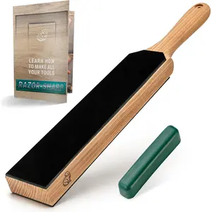 Leather Strop for  Sharpening - Dual-Sided  Strop with Stropping Compound Kit - Honing Strop Block 14" for Woodcarving Tools, Chisel  Sharpening Kit Leather Sharpener LS6P1